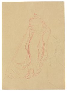 Kostümstudie mit zusammengelegten Händen, Wiederholung der rechten Seite, ca. 1903-04 von Gustav Klimt