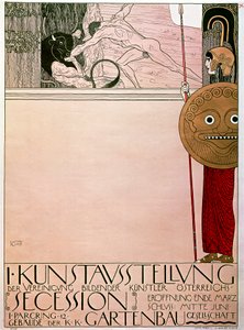 Plakat für die erste Ausstellung der Secession (Theseus und Minotaurus)