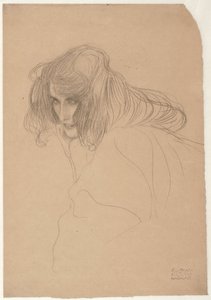 Studie eines Frauenkopfes im Dreiviertelprofil, Studie für Unkeuschheit im Beethovenfries, um 1901-1902