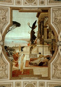 Burgtheater Wien, Treppenhaus (links): Antikes Theater in Taormina von Gustav Klimt