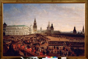 Militärparade bei der Krönung von Kaiser Alexander II. im Kreml von Moskau, 18. Februar 1855
