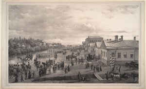 Parade der Chevalier-Garden durch Krasnoye Selo, 1848 von Gustav Schwarz