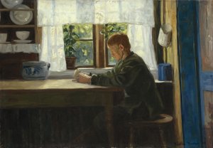 Junge in Kücheninterieur