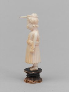 Schwarzer Bauer, Schachfigur, Indien, um 1820