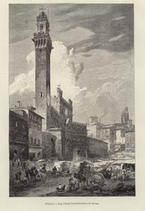 Das Rathaus von Siena von Gustave Bauernfeind