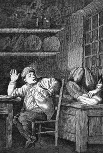 Der Diebstahl von Jean Valjean - in „Les Misérables“ von Victor Hugo, ill. von Brion, ed. Hetzel und Lacroix von Gustave Brion
