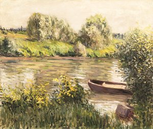 Barken am Fluss im Herbst von Gustave Caillebotte