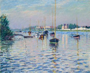 Boote vor Anker auf der Seine bei Argenteuil von Gustave Caillebotte