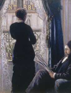 Innenraum. Frau am Fenster von Gustave Caillebotte