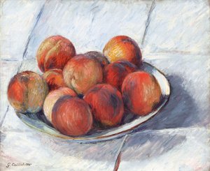 Der Teller mit Pfirsichen, um 1882 von Gustave Caillebotte