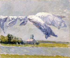 Wäsche trocknen, Petit Gennevilliers von Gustave Caillebotte