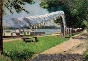 Wäsche trocknet am Ufer der Seine, Petit Gennevilliers von Gustave Caillebotte