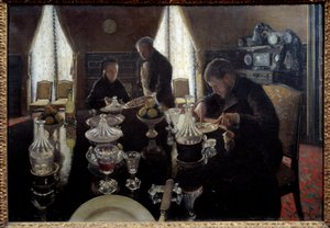 Mittagessen. Gemälde von Gustave Caillebotte