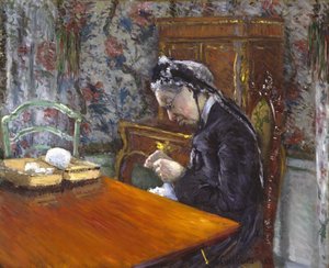 Mademoiselle Boissière beim Stricken von Gustave Caillebotte
