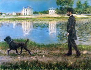 Richard Gallo und sein Hund in Petit Gennevilliers, um 1883-84 von Gustave Caillebotte