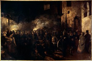 Feuerwehrleute bei einem Brand von Gustave Courbet