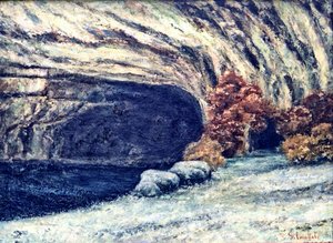 Grotte de la Loue im Schnee von Gustave Courbet