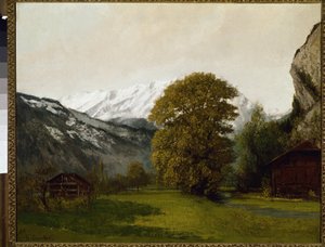 Landschaft in Interlaken, Schweiz von Gustave Courbet