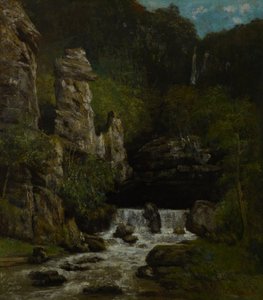 Landschaft mit Wasserfall von Gustave Courbet