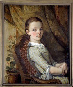 Porträt von Juliette Courbet (1831-1915), Schwester des Künstlers von Gustave Courbet (1819-1877) 1844 von Gustave Courbet