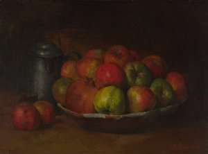 Stillleben mit Äpfeln und einem Granatapfel, 1871-1872 von Gustave Courbet