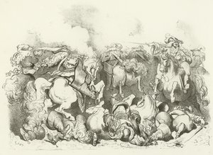 Ein Angriff der leichten Kavallerie unter der Herrschaft von Ludwig XIV von Gustave Dore