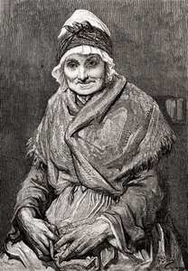 Nach einer Zeichnung von 1880 von Gustave Dore seiner Krankenschwester Francoise. Aus Leben und Erinnerungen von Gustave Dore, veröffentlicht 1885. von Gustave Dore