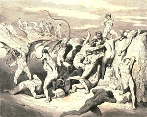 Ah! Wie sie beim ersten Schlag aufsprangen!, ca. 1890 von Gustave Dore