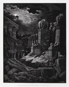 Babylon in Trümmern (Vision von Johannes dem Täufer), Illustration aus der Dore-Bibel