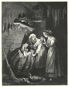Cendrillon; Aschenputtel (Gravur) von Gustave Dore