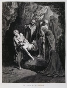 Christus wird ins Grab gelegt, Illustration aus der Dore-Bibel