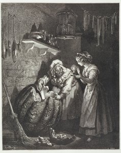 Cinderellas Patin und der Kürbis, graviert von Heliodore Joseph Pisan, ca. 1868 von Gustave Dore