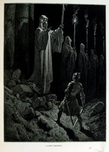 Croque-Mitaine; Illustration von 1863, von Gustave Doré (1832–1883); französischer Künstler, Druckgrafiker, Illustrator. Croque-Mitaine (Der Bögemann) ein bösartiger Charakter, der Kindern vorgestellt wird, um sie zu erschrecken und sie so weiser zu machen