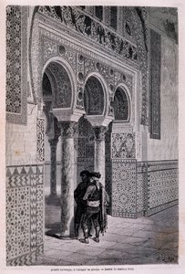 Detail der Arkade des Alcázar in Sevilla - von Doré, in „Tour du Monde“, 2. Halbjahr 1866 von Gustave Dore