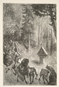 Begleitung von Guenever aus Cameliard, aus Geschichten der Tage von König Arthur von Charles Henry Hanson, veröffentlicht 1898 von Gustave Dore