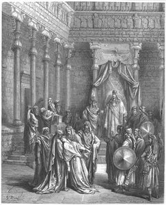 Esther in der Gegenwart von Ahasverus, 1866 von Gustave Dore