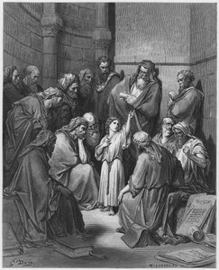 Gustave Doré Bibel: Jesus mit den Ärzten von Gustave Dore