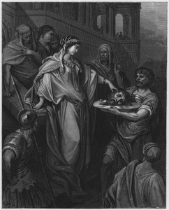 Die Tochter des Herodes erhält den Kopf Johannes des Täufers