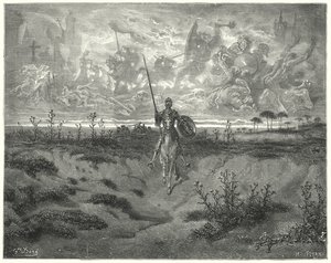 Gustave Dorés Don Quixote: "Er reiste fast den ganzen Tag"