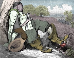 Illustration für „Le petit poucet“, geschrieben 1697 von Charles Perrault (1628-1703)