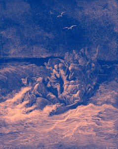 Jesus beruhigt den Sturm - Bibel von Gustave Dore