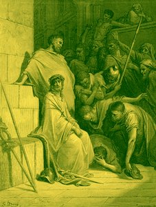 Jesus wird von römischen Soldaten verspottet - Bibel