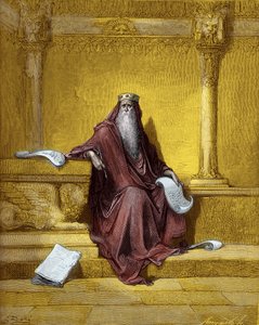 König Salomo, Gravur von Gustave Doré - Bibel