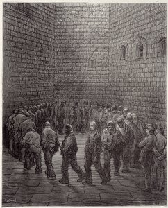 Der Spaziergang der Gefangenen im Gefängnis - in „London“ von Gustave Doré