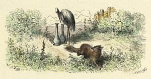 Der Fuchs und der Storch (Gravur von 1861-1868) von Gustave Dore