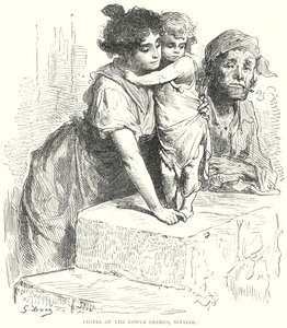 Menschen der unteren Schichten, Sevilla (Gravur) von Gustave Dore