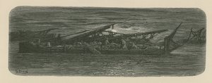 Menschen auf dem Deck eines Bootes auf der Themse