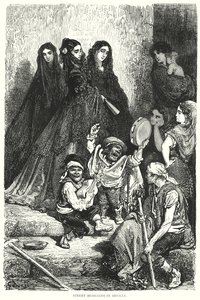 Straßenmusiker in Sevilla von Gustave Dore