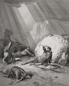 Die Bekehrung des St. Paulus, Apostelgeschichte 9:1-6, Illustration aus Dores 