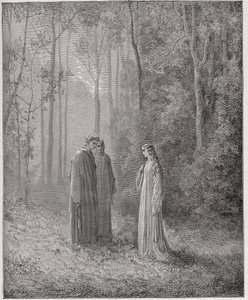 Die Göttliche Komödie, Purgatorio, Gesang 5: Dante spricht mit Pia de Tolomei (Illustration von Gustave Doré)